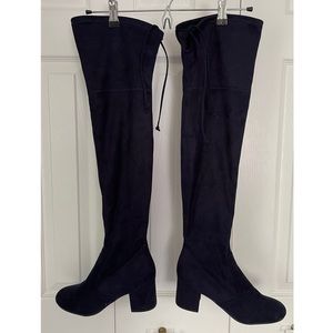 NEW Navy Over the Knee Faux Suede Boots